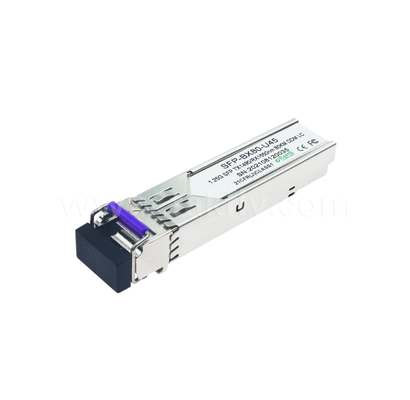 Bộ thu BiDi 80km SFP ¥ 1.25G/1.063G Tỷ lệ kép, 1490nm DFB, PIN, LC Simplex, Nhiệt độ công nghiệp có sẵn