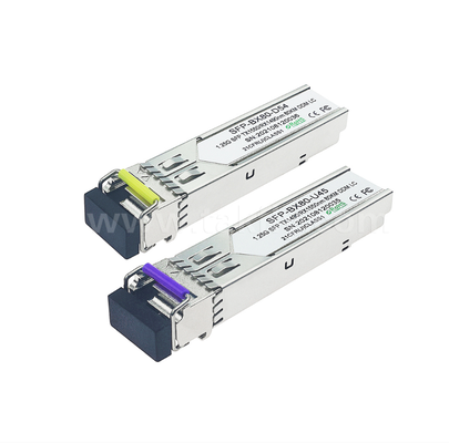Bộ thu BiDi 80km SFP ¥ 1.25G/1.063G Tỷ lệ kép, 1490nm DFB, PIN, LC Simplex, Nhiệt độ công nghiệp có sẵn