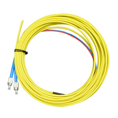 FC UPC Song công G657A1 Cáp quang PVC bằng sợi quang Pigtail phẳng Chế độ đơn màu vàng
