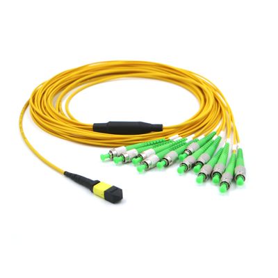 FC APC đến MTP 12 Cáp thoát sợi G657A1 0.3dB Mất thấp