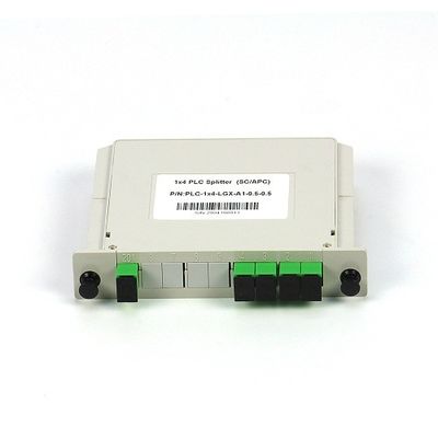 1x4 SC / APC Single Mode G657A1 LGX Cassette Type Fibre Opit PLC Splitter in FTTx