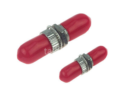 Bộ điều hợp kim loại chế độ đơn Simplex ST đến ST Mạng nắp đậy bụi màu đỏ
