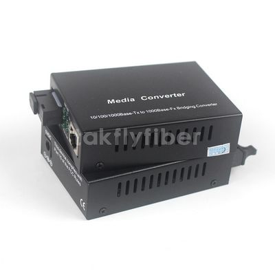 Bộ chuyển đổi phương tiện Gigabit WDM SM 1310nm 1550nm 10/100 / 1000M Bidi 20KM SC Media Converter