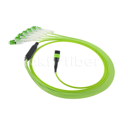 MPO / MTP Female To LC OM5 Multimode Breakout Cable Màu xanh lá cây