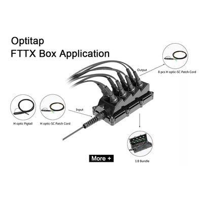 Bộ chia 1x8 Bộ kết nối OptiTap Thả Cáp điện môi / Cáp Tonable Hộp MST, 8 cổng OptiTap khớp nối