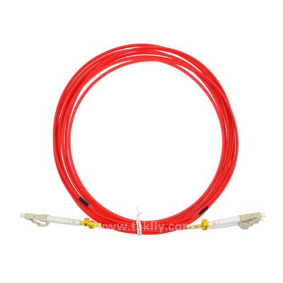 LC Duplex LSZH Fiber Patch Cord Màu đỏ OM2 50 / 125nm