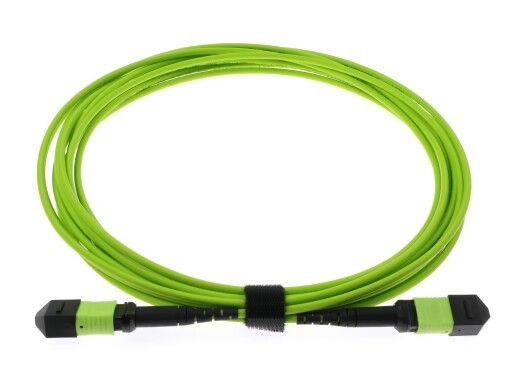 20m Lime Green OM5 MPO / MTP Cáp quang sợi với kết nối Ceramic Zirconia