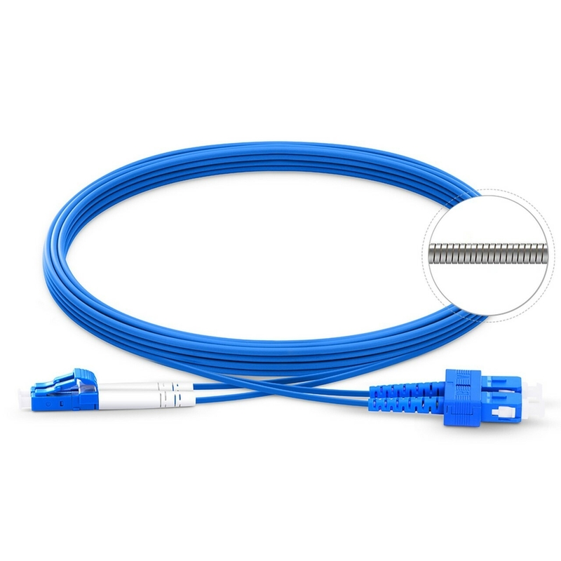 Blue Fiber Optic Patchcord Simplex Duplex 3,0mm đường kính mất tích thấm thấp Cáp sợi