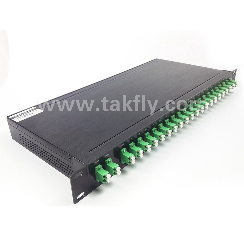 100 GHz AWG 40CH DWDM MUX DEMUX với Fiber Height -100-0μm và đường kính cáp 0,9mm