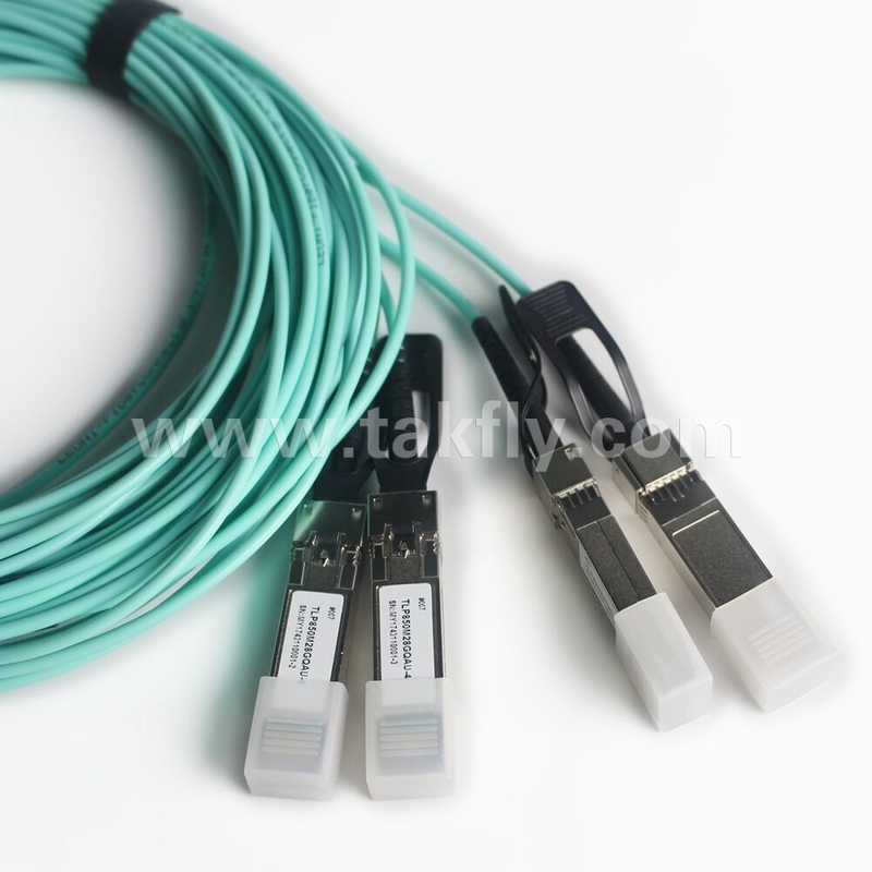 100Gb/s QSFP28 đến 4x SFP28 Breakout Cáp quang hoạt động AOC Cáp truyền dữ liệu nhanh