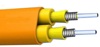 PE Cover Flat Duplex Armored Optical Cable với độ kéo cài đặt 1200N