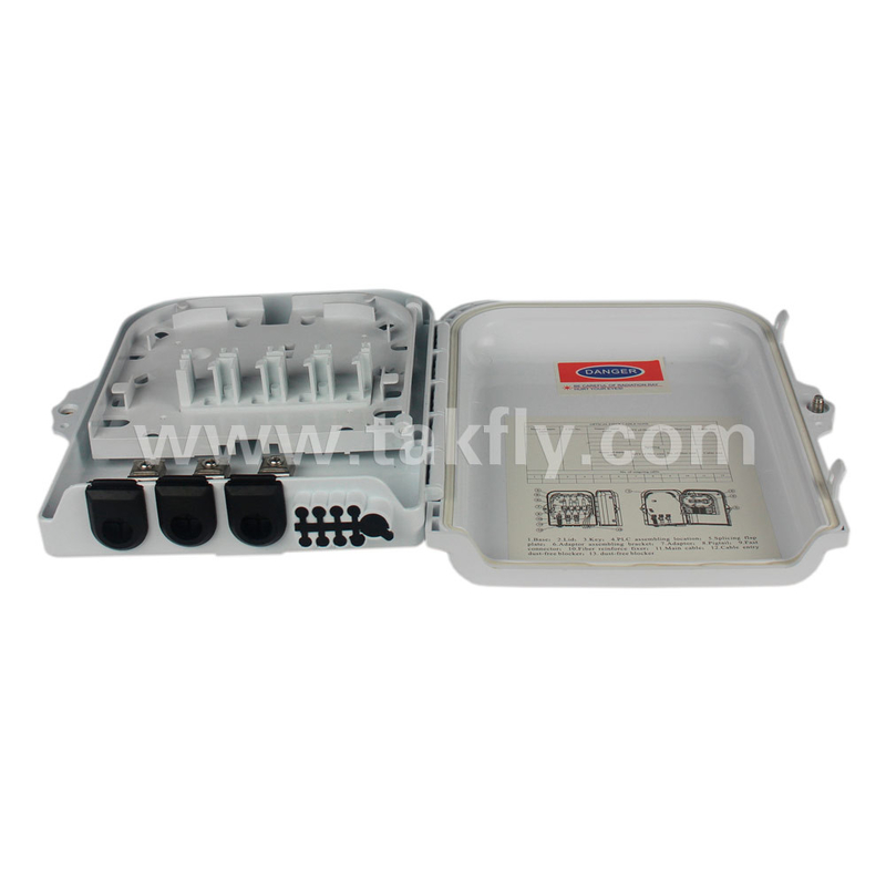 Hộp kết thúc lõi ABS 8 cho cáp sợi quang với cơ chế khóa chống trộm cắp