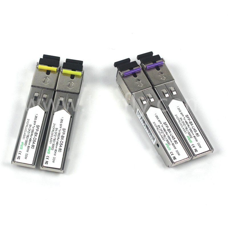1.25G SFP BIDI OPTICAL TRANCEIVER MODULE Tx1490/Rx1550nm 80KM SMF DDM LC CISCO JUNIPER HUAWEI tương thích