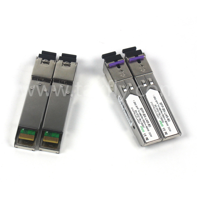 1.25G SFP BIDI Tx1550/Rx1490nm 80KM SMF DDM LC CISCO JUNIPER HUAWEI MODULE truyền quang tương thích SFP