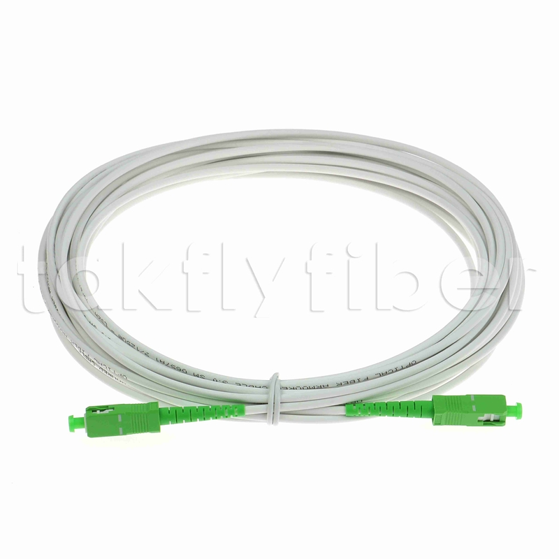 EN50575 CPR Chứng nhận SC APC Fiber Optic Patchcord Bọc thép Fiber Optic Patch Leads Simplex 3.0mm LSZH áo khoác trắng