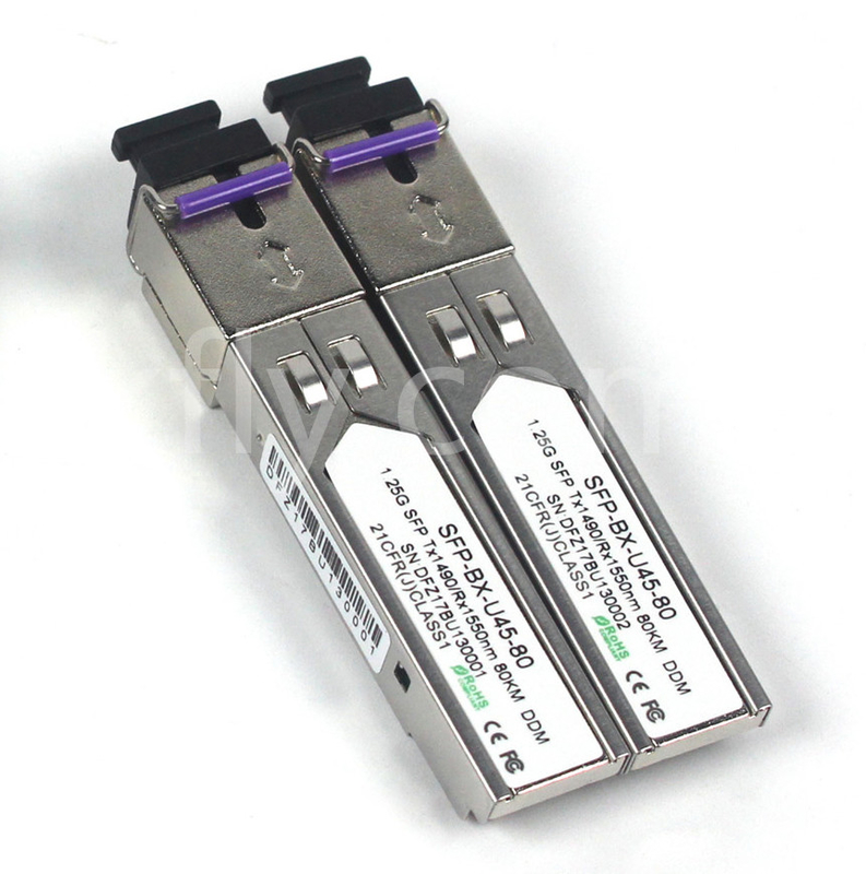 1.25G SFP BIDI Module Tx1490/Rx1550nm 80KM SMF DDM LC CISCO JUNIPER HUAWEI