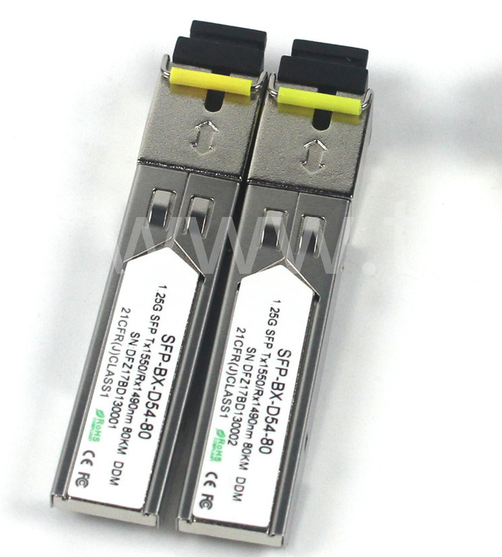 BIDI 1.25 G SFP Transceiver Tx1550/Rx1490nm 80KM SMF DDM LC CISCO JUNIPER HUAWEI tương thích