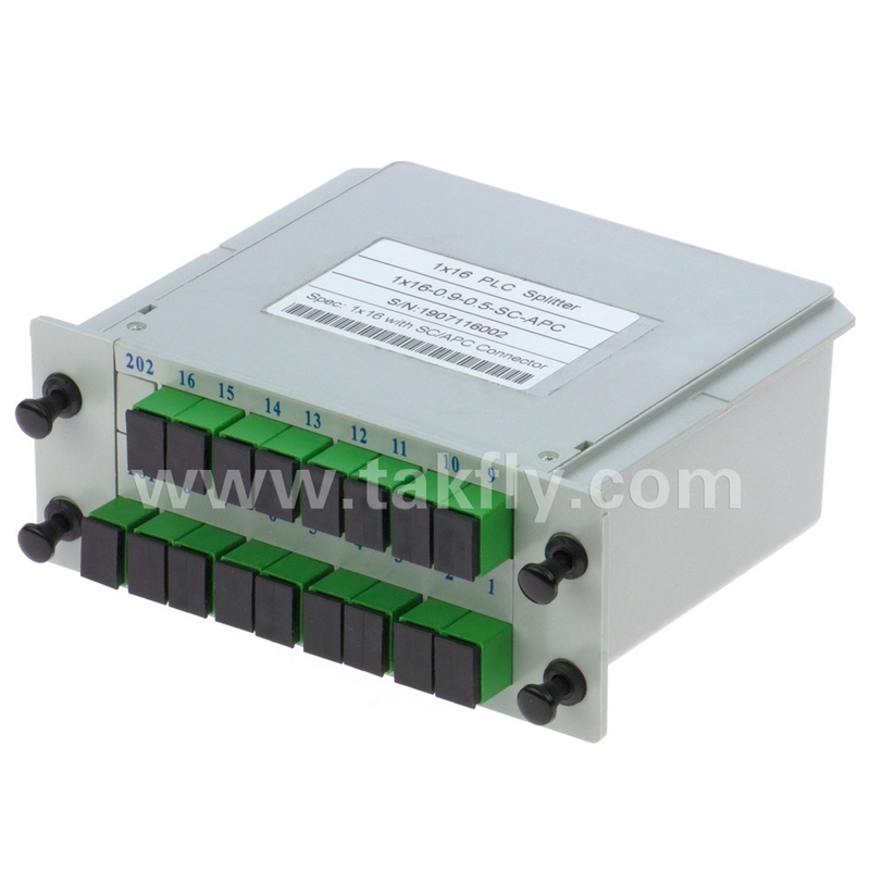 Độ tin cậy và ổn định cao FTTX Gpon 1 * 16 Chế độ đơn G657A1 Fiber Casette Type LGX PLC Splitter với đầu nối Sc / APC