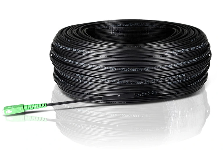 SC/APC FTTH Drop Cable Pigtail, SM G657A1, 5.0 * 2.0mm, Áo khoác đen LSZH