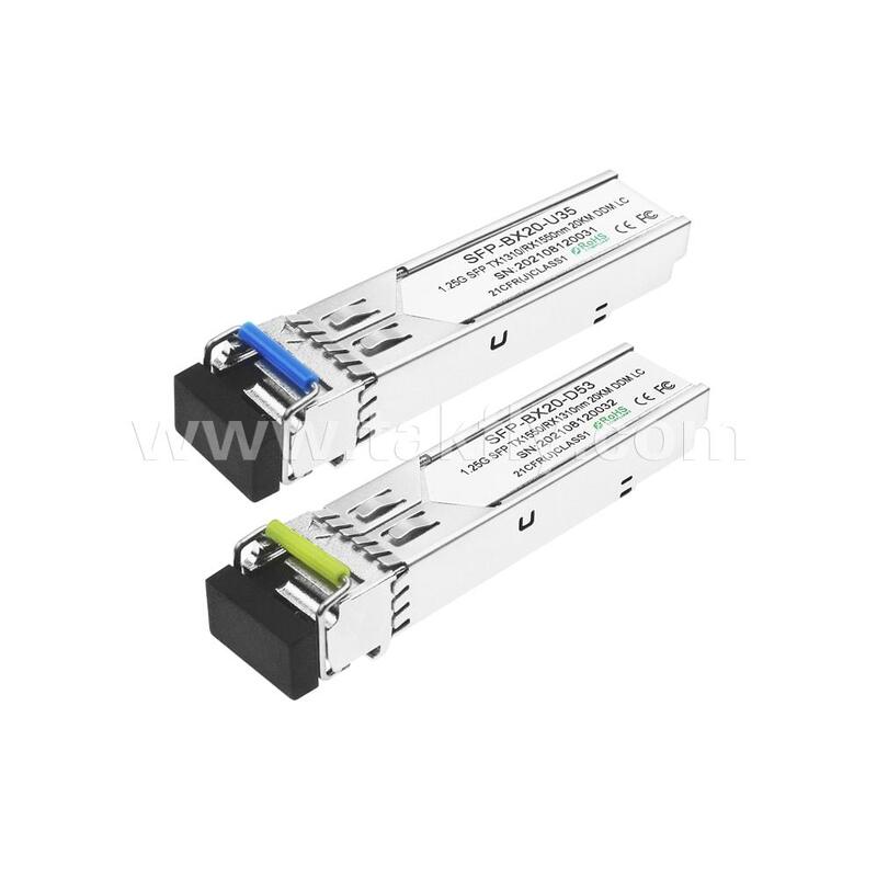 Mô-đun thu phát SFP 1.25gbps 20km LC Reach Tx1310nm/Rx1550nm Hai chiều cho Trung tâm dữ liệu FTTH FTTX