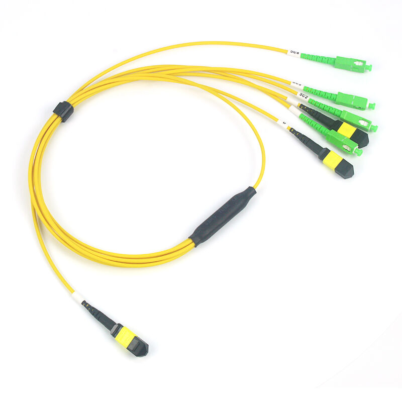 12F MPO chính xác đến 4x SC / APC Patch Cord với Precision Molded MT Ferrule cho các ứng dụng FTTH Drop & Testing