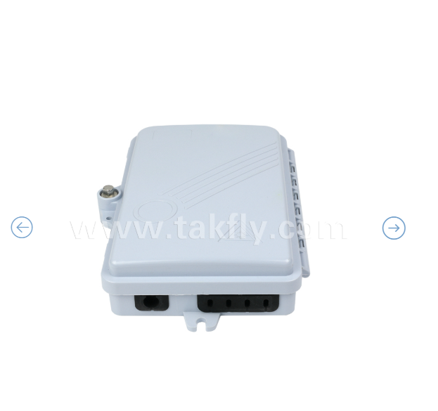 Fiber Optic Termination Box FTKS-1805-04A, 4 SC/APC SM SX Adapter, Pigtail Installed, FTTH FTTx Splicing Distribution Splitting Storage Cable Management Enclosure Wall Mount