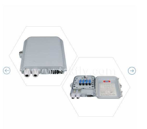 FTKS-1805-8E hộp kết thúc với 8 PCS SC / UPC SM SX adapter và pigtail được cài đặt đầy đủ