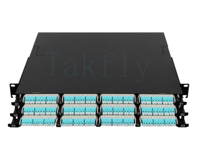 1U 144C Ultra-High Density MPO Patch Panel 12 khe băng cassette, 144 lõi LC, cho kết nối MDF / IDF Backbone