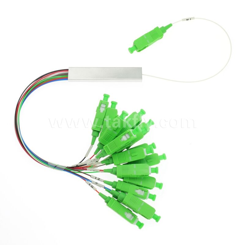 Bộ chia quang PLC 1×N / 2×N – Gói ống thép mini, G657A1, Đầu vào và đầu ra SC/APC, để tách FTTH/PON