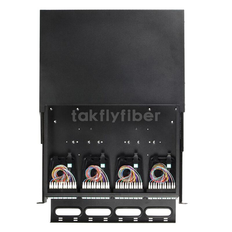 Takfly 1U / 2U Sliding Patch Panel ️ MTP / MPO Plug-and-Play mật độ cao đến Cassette LC cho tối đa 192 sợi