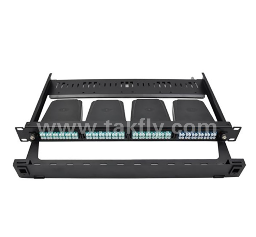 1U 24 cổng MPO / MTP Patch Panel ️ 19 " Rack-Mount, mật độ cao, hỗ trợ các hộp mô-đun MPO được kết nối trước & LC / MPO Adapter Panels, cho hệ thống cáp gốc sợi trung tâm dữ liệu