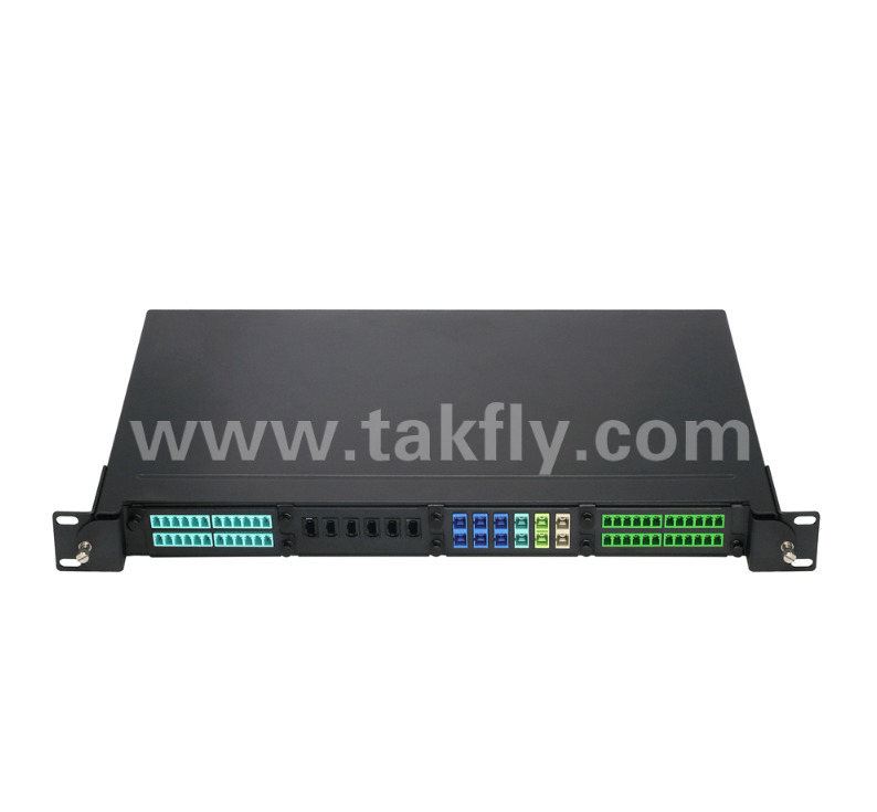 1U 19 "MPO / MTP High-Density Patch Panel 4 khe băng cassette, Rack-Mount
