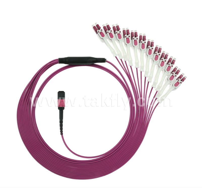 Dây vá đột phá Uniboot MPO/MTP-LC - LC kép trong một lần khởi động, đảo ngược cực, tiết kiệm 50% không gian cho mạng 100G/400G