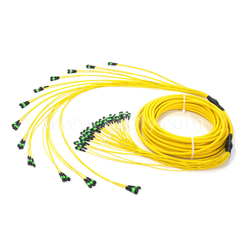 Cáp Trunk MPO Amphenol Tùy chỉnh 288 Sợi Suy hao chèn Tối đa 0.35dB Singlemode OS2 cho Trung tâm dữ liệu